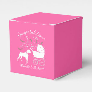 Boxer Dog Baby Dusche Pink Girl Geschenkschachtel