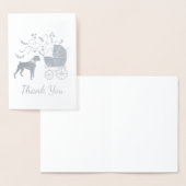 Boxer Dog Baby Dusche Welpe Grau Folienkarte (Anzeige)