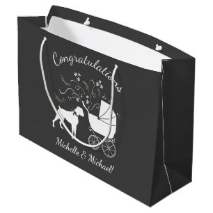 Boxer Dog Baby Dusche Welpe Grau Große Geschenktüte