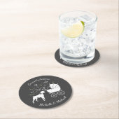 Boxer Dog Baby Dusche Welpe Grau Runder Pappuntersetzer (Vor Ort)