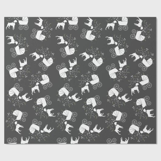 Boxer Dog Baby Shoppy Puppy Geschenkpapier (Flach)