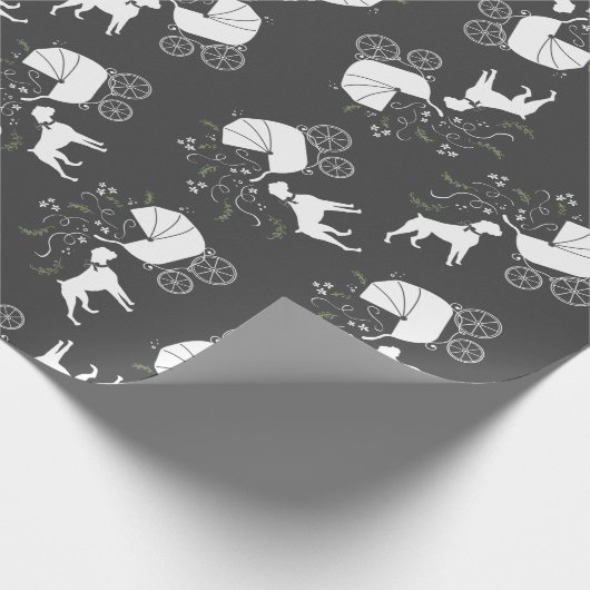 Boxer Dog Baby Shoppy Puppy Geschenkpapier (Ecke)