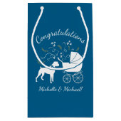 Boxer Dog Baby Shower Welpe Blue Boy Kleine Geschenktüte (Rückseite)