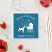 Boxer Dog Baby Shower Welpe Blue Boy Serviette (Beispiel)