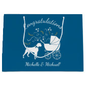 Boxer Dog Babydusche Große Geschenktüte (Vorderseite)