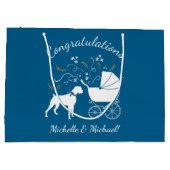 Boxer Dog Babydusche Große Geschenktüte (Rückseite)