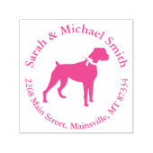 Boxer Dog Babydusche Puppy Pink Girl Permastempel (Design)