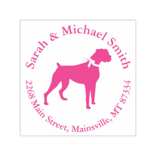 Boxer Dog Babydusche Puppy Pink Girl Permastempel