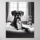 Boxer Dog Badewanne Wall Art, Boxer baden Poster (Vorne)