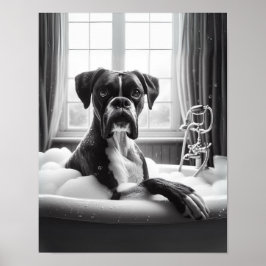 Boxer Dog Badewanne Wall Art, Boxer baden Poster