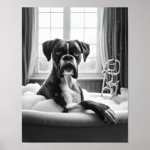 Boxer Dog Badewanne Wall Art, Boxer baden Poster
