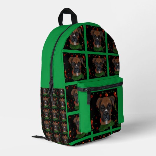 BOXER DOG BEDRUCKTER RUCKSACK (Rückseitige Ecke links)