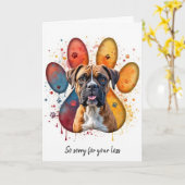 Boxer Dog Beileid Karte (Gelbe Blume)