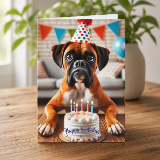 Boxer Dog Birthday Fun Feiertagskarte