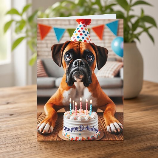 Boxer Dog Birthday Fun Feiertagskarte