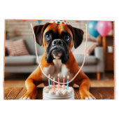 Boxer Dog Birthday Fun Große Geschenktüte (Rückseite)