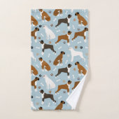 Boxer Dog Bones and Paws Bath Handtuch Set (Handtuch)