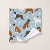 Boxer Dog Bones and Paws Bath Handtuch Set (Waschlappen)
