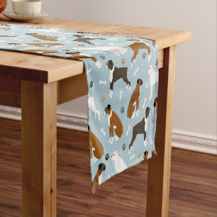 Boxer Dog Bones and Paws Kurz Table Runner Kurzer Tischläufer