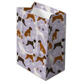 Boxer Dog Bones and Paws Medium Gift Bag Mittlere Geschenktüte (Rückseite Schrägansicht)