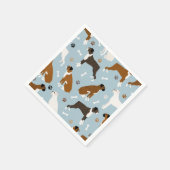 Boxer Dog Bones and Paws Napkins Serviette (Ecke)