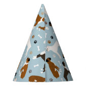 Boxer Dog Bones and Paws Party Hat Partyhütchen (Rückseite)