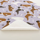 Boxer Dog Bones and Paws Sherpa Blanket Sherpadecke (3/4)