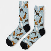 Boxer Dog Bones and Paws Socks Socken (Linkes Detail)