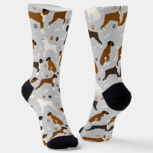 Boxer Dog Bones and Paws Socks Socken