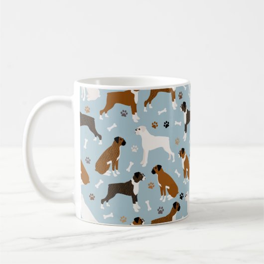 Boxer Dog Bones and Paws Tasse (Links)