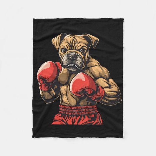 Boxer Dog Boxhandschuhe Grafik für Damen Mädchen Fleecedecke (Vorderseite)
