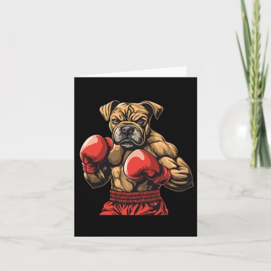 Boxer Dog Boxhandschuhe Grafik für Damen Mädchen Karte (Vorderseite)