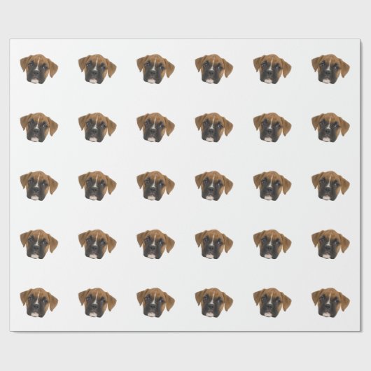 Boxer Dog Breed Face Pet Geschenkpapier (Flach)