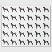 Boxer Dog Breed Natural Boho Floral Silhouette Geschenkpapier (Flach)