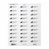 Boxer Dog Breed Silhouette Rücksendeadressen-Aufkl (Vorne)