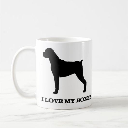 Boxer Dog Breed Silhouetten Custom Kaffeetasse (Links)