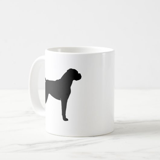 Boxer Dog Breed Silhouetten Kaffeetasse (Vorderseite Links)
