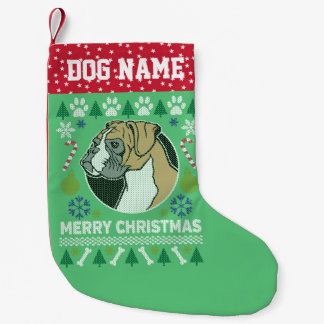 Boxer Dog Breed Ugly Christmas Sweater Kleiner Weihnachtsstrumpf