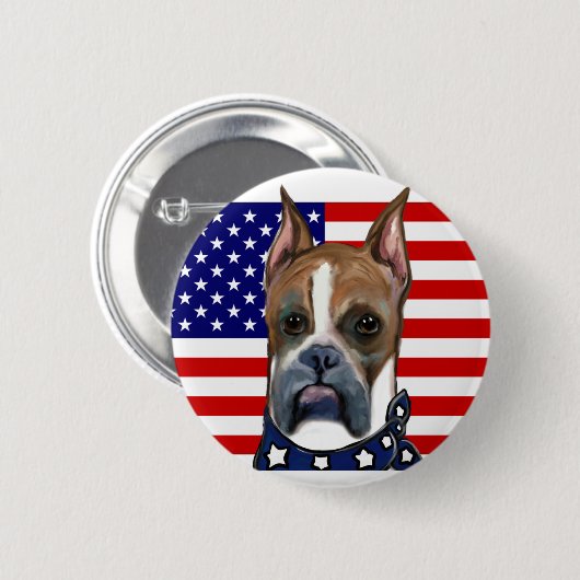 Boxer Dog Button (Vorne & Hinten)