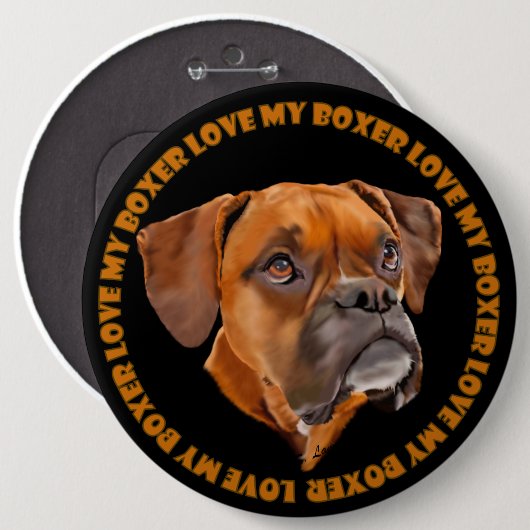 Boxer Dog Button (Vorne & Hinten)
