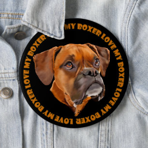 Boxer Dog Button
