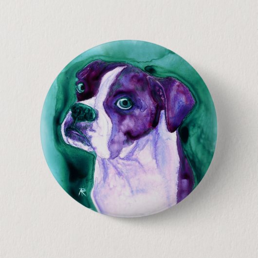 Boxer Dog Button - "Nicht ich" (Vorderseite)