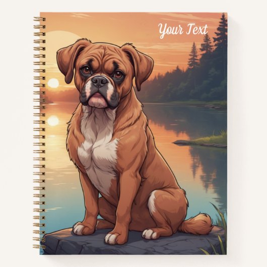 Boxer Dog by Lake Notizblock (Vorderseite)