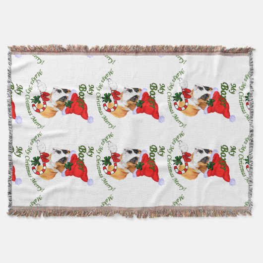 Boxer Dog Christmas Decke (Vorderseite)