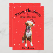 Boxer Dog Christmas Feiertagskarte (Vorne/Hinten)