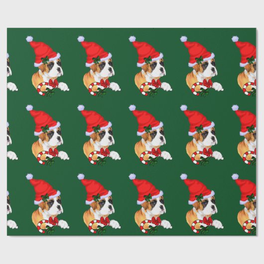 Boxer Dog Christmas Geschenkpapier (Flach)