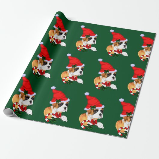 Boxer Dog Christmas Geschenkpapier (Ungerollt)