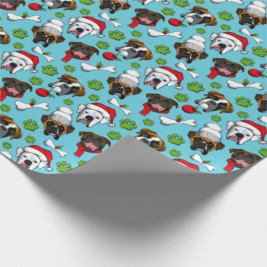 Boxer Dog Christmas Geschenkpapier (Ecke)
