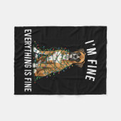 Boxer Dog Christmas I'm Fine Everything Is Fine  Fleecedecke (Vorderseite (Horizontal))
