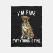 Boxer Dog Christmas I'm Fine Everything Is Fine  Fleecedecke (Vorderseite)